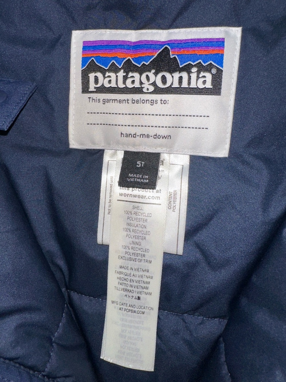 Patagonia Snow Bibs Kids 5T Navy Blue - Excellent Condition - Picture 3 of 14